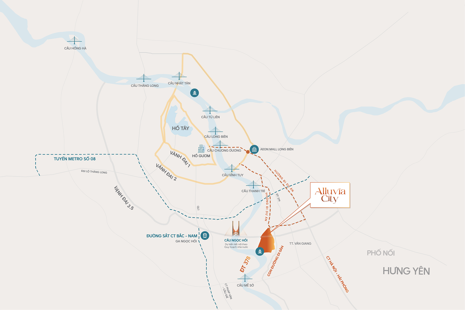 Bản đồ vị trí kết nối giao thông Alluvia City